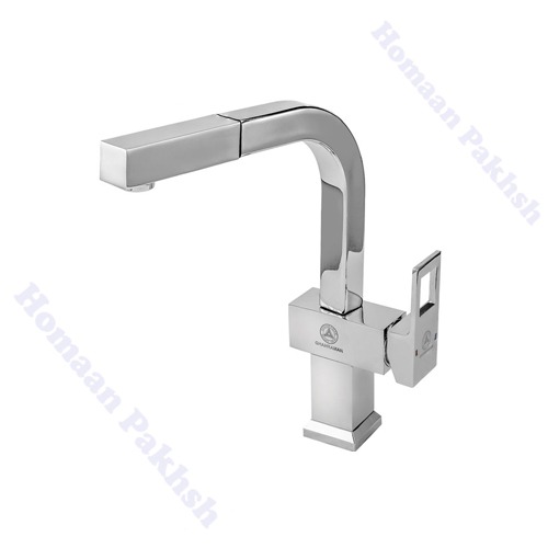 شیر ظرفشویی قهرمان مدل فلت رویال شاوری (Flat-Royal Chrome)